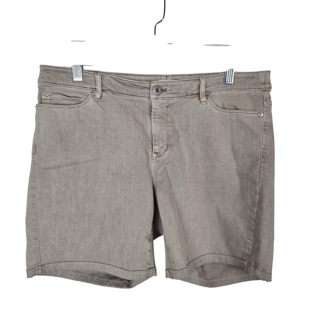 J.Jill Denim Boyfriend Denim Shorts‎ Womens 16 Taupe Gray Custom Hemmed Casual